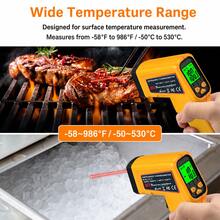 1 buah Termometer Inframerah Tanpa Kontak, Rentang Suhu -50-530℃, Emisivitas yang Dapat Diatur, Alat Pengukur Suhu Genggam, Cocok untuk Rumah, Industri, Elektronik, DIY, HVAC, Otomotif, dan Lainnya - MultiWarna - View 3