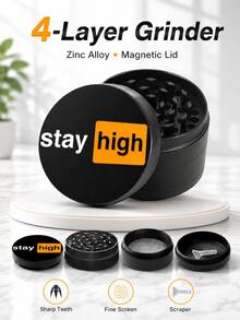 1套4件組 63mm金屬研磨器附迷你小匙，鋅合金研磨器含磁吸蓋與細網，便攜式抽菸配件，趣味男士禮物，男友禮物，男士必需品 - 彩色 - 查看 2