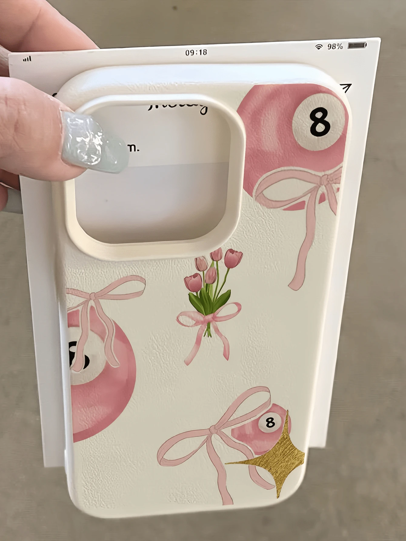 1件 白色鬱金香撞球簡約全包覆 TPU 防震手機殼，適用於 Apple 18 17 16 15 14 13 12 11 Pro Max Air 及系列 - 彩色 - 查看 1