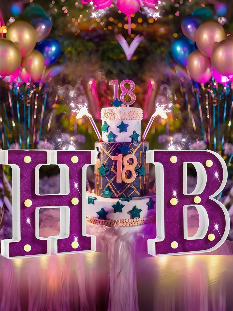 1pc Purple Glowing Letter Light Box, Includes 26 Letters, Numbers And Characters, Can Be Used As Desktop Decoration Light, Proposal Light Or Birthday Party Atmosphere Light