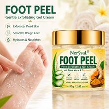 Foot Exfoliating Gel Cream, Cleanses Old Dead Skin, Contains Aloe Vera + Turmeric, Improves Rough Foot Skin, Moisturizing Formula Helps Keep Feet Soft And Smooth, Soothes Dry Skin, Suitable For Daily Foot Care, 80g / 2.82oz - Honey - View 3