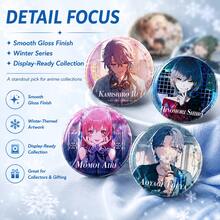 2026 1pc 2D Anime Music Character 75mm Holographic Button Badge, Collectible Pin For Backpack Bag Decor, Back-To-School Gift, Birthday Gift For Anime Fans - Multicolor - View 4