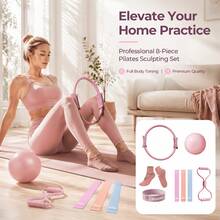 Multifunctional Pilates Resistance Band Set, Macaron Color Scheme, Full Body Home Fitness Equipment, Suitable For All Ages, Ideal Choice For Full Body Workout, Yoga And Fitness - Multicolor - View 1