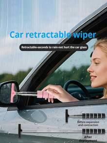 Telescopic Glass Cleaning Brush With Extendable Handle, Car Window Cleaning Sponge Brush - Portable Manual Rearview Mirror Squeegee, Suitable For Car Rearview Mirrors, Bathroom Windows, Efficient Window And Car Cleaning Tool - Windshield Wiper - View 4