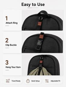 NYXIA 5/4/3/2/1pc Quick-Release Luggage Straps, Travel Backpack External Fixing Straps, Portable Jacket Hanger, Suitable For Suitcases And Carry-On Luggage - Black - View 4