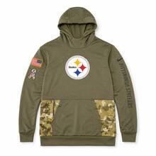 Nike  Pittsburgh Steelers Patch Camo Colorblock Hoodie Pullover Military Green Men's - Army Green - View 6