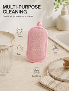 Double-Sided Exfoliating Bath Sponge Pad, Soft Edge Body Scrub Brush, With Hanging Ring, Gentle Bathing Dead Skin Removal Brush Pad, Reusable Bathroom Body Cleaning Accessory, Practical Holiday Gift, Suitable For Men And Women - Multicolor - View 1