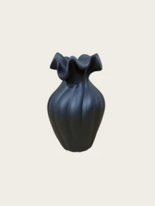 1pc Matte Black Sculptural Decorative Vase, Modern Flower Pot Suitable For Fresh Or Artificial Flowers, Living Room Tabletop Home Decor, Gift For Best Friend, Housewarming Gift - Multicolor - View 12
