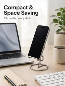 1/2pcs Portable Desktop Phone Stand, Phone Video/Live Streaming Stand, Easy Stand, Phone Holder, Gift, Giveaway, Fixed Stand, Adjustable Angle, Compact And Lightweight, Pocket-Sized, Suitable For All Smartphones And Tablets, Stable And Non-Slip, Space-Saving - A - View 2