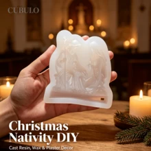 Cubulo 可重复使用的硅胶模具，适用于DIY蜡烛制作、环氧树脂工艺品，也适用于复活节礼物、洗礼仪式和婚礼回礼。 - 模具 - 查看 11