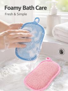 Multifunctional Scouring Sponge, Double-Sided Cleaning Pad With Hanging Ring, Soft Fiber Dishwashing Sponge, Kitchen Cleaning Brush, Bath Body Scrub Pad, Reusable Household Cleaning Tool, 5 Colors - Multicolor - View 8