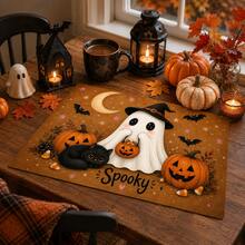 1pc Halloween Ghost Pattern Kitchen Absorbent Drying Mat, Fun Horror Style, Suitable For Halloween, Autumn Kitchen Countertop, Dining Table, Coffee Machine And Party Decoration - Multicolor - View 3