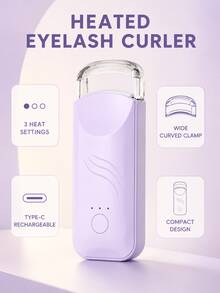 SKYWORTH Portable Electric Eyelash Curler, 300mAh Battery, Type-C Charging, Heated Eyelash Styling Tool, 3 Heating Levels, Wide Arc Opening, Suitable For Women - View 3