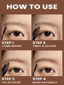 Eunarz Long-Lasting Multi-Function Eyebrow Pencil And Brush Set, Waterproof And Smudge-Proof Formula, Suitable For Light Brown To Dark Brown Hair Colors, Creates Natural Eyebrow Look, Smooth Texture, Buildable Coverage - 311#LIGHT BROWN - View 8