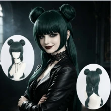 Halloween Cosplay Wigs For Women – Detachable Ponytail & Double Braid Styles, Multi-Color Synthetic Hairpieces For Gothic, Anime & Party Costumes (Pink, Teal, Blonde, Red, Green) - Multicolor - View 13