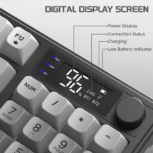 ATTACK SHARK X FREEWOLF M96 80% Wireless Gaming Keyboard, 94-Key TKL LED Rechargeable Mechanical Feel PBT Keyboard, Compatible With Windows, Bluetooth 5.0/2.4GHz Dual Mode, Office/Gaming Dual Use - Multicolor - View 6