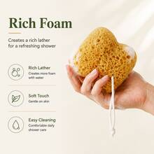Soft Bath Sponge With Hanging Loop, Exfoliating Shower Sponge For Body Cleansing - View 2