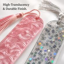 1pc Blank Loose Powder Bookmark Identification Card, Colorful Bookmark Pendant, Fun Bookmark Hanging Decoration Identification Card Bookmark, Student Book Clip Ornament Office Supplies (With Matching Colorful Tassel) - Tassel Bookmark - View 4