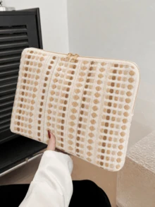 1pc Portable Laptop Bag, Multi-Size Laptop And Tablet Organizer, Polka Dot & Stripe Pattern, Fashionable Digital Storage Bag, Suitable For Outdoor Use And Travel Essentials - Multicolor - View 3