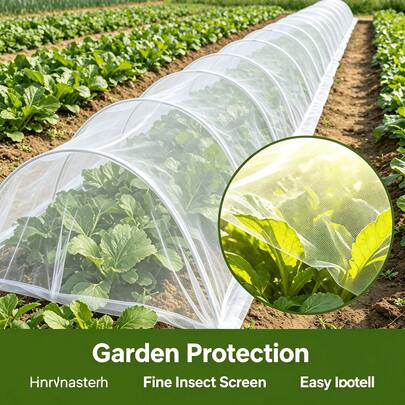 1 pieza malla de jardín, cubierta para plantas de 8,2 x 16,4 pies, malla ultrafina de protección para plantas de hortalizas, frutas, flores y cultivos, cubierta para invernaderos, barrera para camas elevadas, pantalla de protección (2,5 x 5 m).