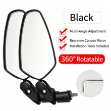 1 Pair High Definition Wide Angle Convex Bicycle Rearview Mirrors, Reflective Mirrors For Mountain And Road Bikes, 360° Rotating Handlebar Mount - Multicolor - View 3
