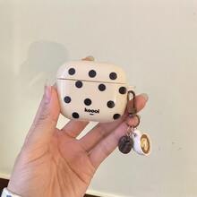 Ins 柔膚奶油白波點藍牙耳機保護殼 + 咖啡吊飾，相容 第 3 代，保護殼適用於 Apple 第 2 代新機型，精緻咖啡吊飾防摔設計，相容 第 4 代，適合作為生日禮物、派對或春季週年慶祝禮物 - 保護殼+咖啡掛飾 - 查看 11