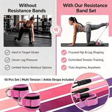 10pcs Resistance Band Set, Enhances Flexibility And Agility, Suitable For Yoga, Pilates, Also Applicable For Resistance Training In Gymnastics And Dance - A - View 2