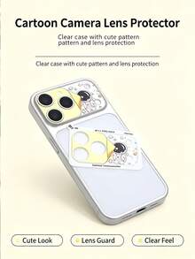 1pc Cartoon Universe Star Astronaut Printed Camera Lens Protector Printed Pattern Film 9H Hardness Compatible With IPhone 18 17 Pro Max Accessories Back Lens Anti Fall Explosion Proof Bubble Free Automatic Adsorption Easy Installation Scratch-Resistant Protector Film Accessories Compatible Phone Case - Clear - View 4