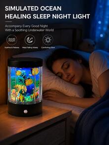 LED Simulated Fish Light Aquarium Lamp, Ocean Simulated Fish Tank Decoration, Frutiger Aero Style Dynamic Fish Light, Sensory Ocean Scene Decoration With Dynamic Fish, Bedroom, Living Room, Office Desktop Aquarium Display Light, USB/Battery Powered - Multicolor - View 4