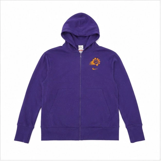 Jaket Berkerudung Ritsleting Penuh Logo Nike NBA Phoenix Suns, Ungu, Pria - Purple - View 1