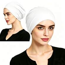 Women's Solid Color Headband - Minimalist, Elastic, Fashionable Versatile Casual Headscarf, Soft Comfortable Multi-Use Daily Hair Care Cap, Sleep Hair Care Cap, Soft Texture - Multicolor - View 8