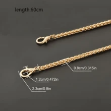 Bag Chain Strap Accessory Single Purchase Metal Chain Shoulder Strap Crossbody Replacement Chain, Durable, Reusable, Women's Twisted Chain Single Purchase Shoulder Strap Underarm, Suitable For Bag Chain Accessories, DIY Handmade Enthusiasts, Christmas, Halloween And Various Theme Parties - One Size - View 2
