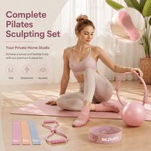 Multifunctional Pilates Resistance Band Set, Macaron Color Scheme, Full Body Home Fitness Equipment, Suitable For All Ages, Ideal Choice For Full Body Workout, Yoga And Fitness - Multicolor - View 3