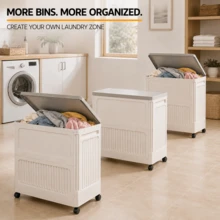 35-Gallon Oversized Clamshell Storage Box, Large-Capacity Storage Cabinet, Folding Storage Cabinet With Universal Wheels, Clothing And Bedding Organizer, Storage Box, Large-Capacity Wardrobe With Wheels, Storage Cabinet With Wheels - View 1