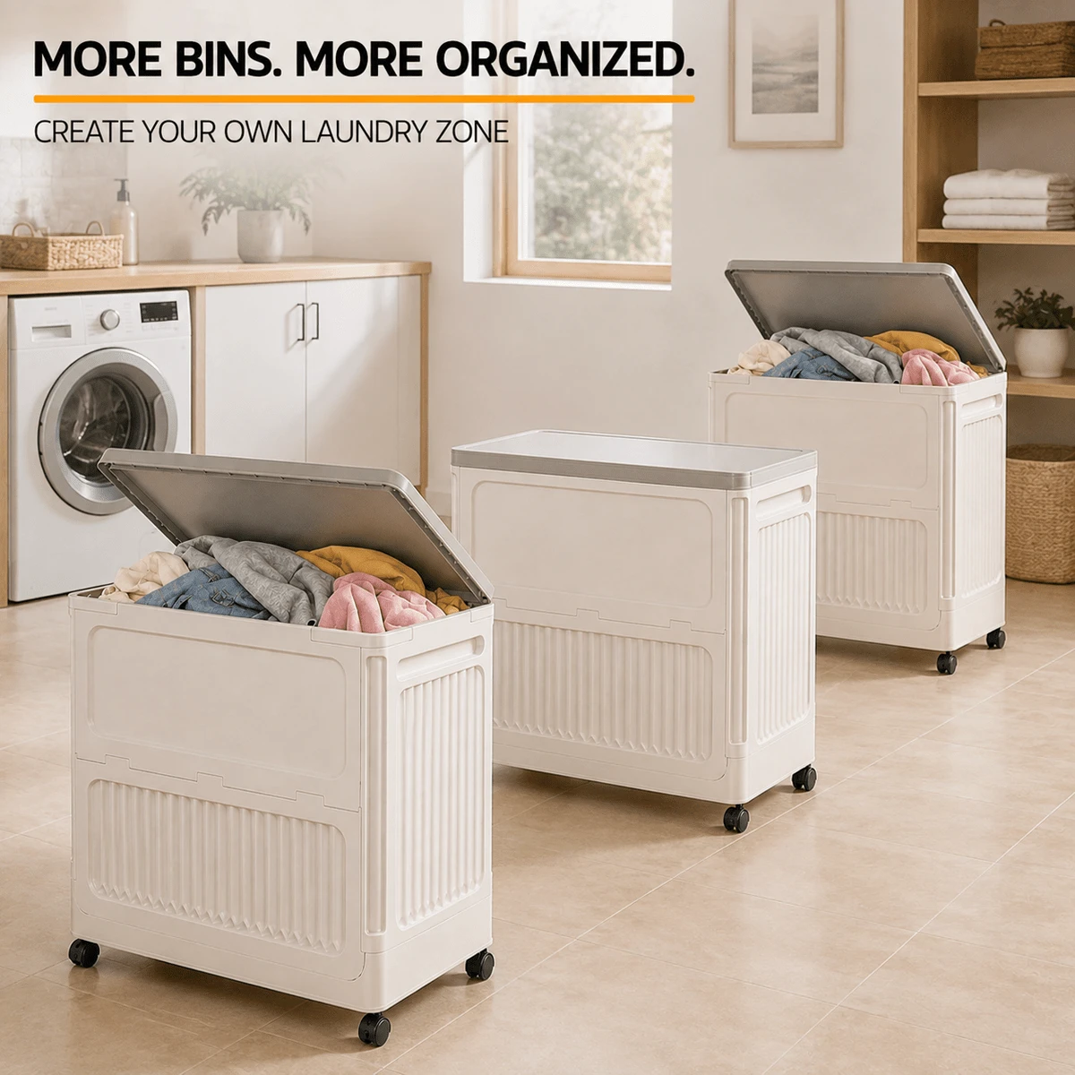 35-Gallon Oversized Clamshell Storage Box, Large-Capacity Storage Cabinet, Folding Storage Cabinet With Universal Wheels, Clothing And Bedding Organizer, Storage Box, Large-Capacity Wardrobe With Wheels, Storage Cabinet With Wheels - View 1