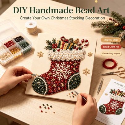 1pc Christmas Theme DIY Diamond Painting Kit, Multiple Classic Christmas Patterns Available: Wreath, Christmas Stocking, Christmas Tree, Reindeer, Santa Claus, Vintage Holiday Style, Exquisite And Full Of Diamonds, Handmade Diamond Painting, Holiday Wall Decor Hanging Painting Craft, Enjoy The Sense Of Achievement Of Creating By Hand
