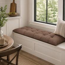 100x45 Cm Soft Fiber-Filled Bench Cushion, Single Seat Cushion (Bottom Part Only) - Brown - View 8