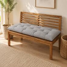 100x45 Cm Soft Fiber-Filled Bench Cushion, Single Seat Cushion (Bottom Part Only) - Light Grey - View 4