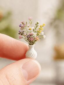 9pcs Mini Vase Set, Miniature Style Flower Vases For Dollhouse Accessories, Tiny Decorative Vase Containers For Artificial Flowers Dried Flowers, Dollhouse Scene Decor, Desktop Shelf Bookcase Window Display Home Decoration - Multicolor - View 2