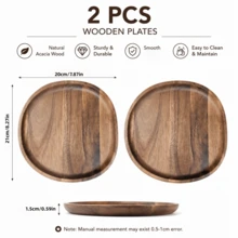 5pcs Acacia Wood Trays - Premium Gift Choice. Oval Design, Suitable For Fruits, Vegetables, Meat And Bread - Essential Accessory For Apartment Kitchen Cooking, Convenient For Outdoor Camping, Christmas, Thanksgiving, Easter, Halloween. Suitable For Daily Kitchen/Camping Use. Display Trays - View 9