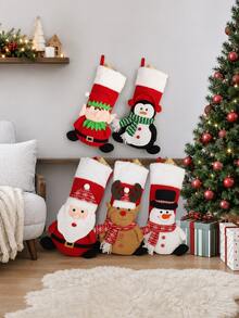 2026 Personalized 3D Christmas Socks, Personalized 3D Snowman Christmas Socks, Embroidered Name Socks, Customized Family Christmas Socks, Christmas Gift - Multicolor - View 4