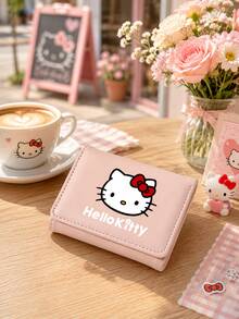 SANRIO 1 Buah Dompet Pendek Wanita Hello Kitty, Dompet Lipat Dua Lucu dengan Jendela ID, Dompet Kompak Multi-Slot dengan Penutup Jepit untuk Penggunaan Sehari-hari & Hadiah - MultiWarna - View 5