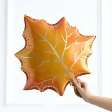 5pcs 60cm Maple Leaf Shaped Aluminum Foil Cartoon Balloons Suitable For Thanksgiving Theme Party Decoration (Ribbon Not Included) - View 6