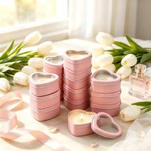 44pcs Complete Candle Making Kit, 4 Heart-Shaped Clear Lid Glass Jars, 40pcs Candle Making Supplies, Sturdy Iron Cans, Suitable For DIY Candle Craft, Jewelry Storage, Desktop Decoration, Ideal Choice For DIY Enthusiasts And Holiday Gifts - Heart-shaped Window 44pcs/Set - View 6