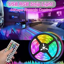 Acosh Neon Bedroom LED Strip Lights, 3.28ft (1 Roll) To 98.42ft (2 Rolls) RGB LED Strip Lights With 44-Key Infrared Remote Control, 5V USB LED Strip Lights With Adhesive Backing, Adjustable Color, Bedroom And Party Decoration - RGB - View 1