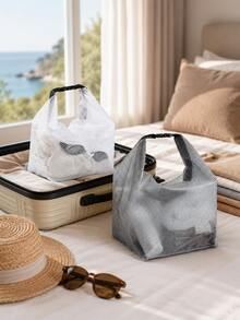 2pcs Waterproof Travel Storage Bags, Dry & Wet Separation Tote Shopping Bags, Large Capacity Swimming Beach Pool Gym Bag, Suitable For Towels, Toiletries And Vacation Essentials - Multicolor - View 3