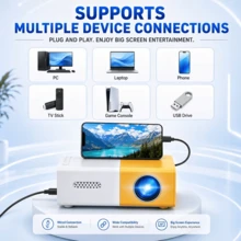 1 Pieza Proyector Pequeño Y Portátil Led Hd 1080p Para Cine En Casa - Multicolor - Ver 3
