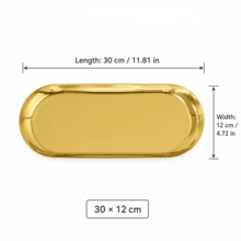 1pc Gold Stainless Steel Disinfection Tray, Oval Mirror Metal Tone, Suitable For Storing Tattoo Tools, Nail Art Tools Accessories Or Household Desktop Storage Tray - View 12