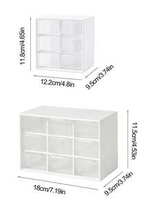White Multi‑Compartment Storage Box With Pink Bow Decor,6‑Grid &9‑Grid Desktop Organizer,Multifunctional Storage Case For Cosmetics, Stationery,Bedroom Sundries, Student Desk Supplies, Pen Holder,Small Office Accessories&Toiletry Organizer Home Decor - Multicolor - View 11