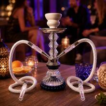 Complete Hookah Set, Dual Hose Glass Hookah Pot Combination, Portable Hookah, Includes Hookah Bowl And Full Set Of Accessories, Suitable For Home, Bar, Party Scenes - White - View 5